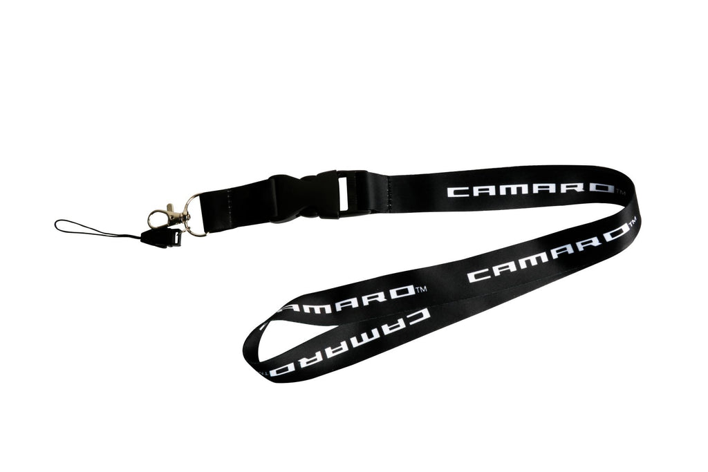 Brand New JDM Camaro Racing Black Double Sided Printed NYLON Lanyard Neck Strap Keychain Quick Release