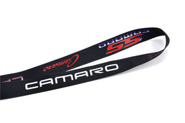 Brand New JDM Camaro RS Racing Black Double Sided Printed NYLON Lanyard Neck Strap Keychain Quick Release
