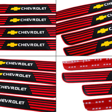 Load image into Gallery viewer, Brand New 4PCS Universal Chevrolet Red Rubber Car Door Scuff Sill Cover Panel Step Protector V2