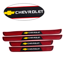 Load image into Gallery viewer, Brand New 4PCS Universal Chevrolet Red Rubber Car Door Scuff Sill Cover Panel Step Protector V2