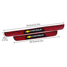 Load image into Gallery viewer, Brand New 4PCS Universal Chevrolet Red Rubber Car Door Scuff Sill Cover Panel Step Protector V2