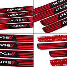 Load image into Gallery viewer, Brand New 4PCS Universal Dodge Red Rubber Car Door Scuff Sill Cover Panel Step Protector V2
