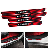 Brand New 4PCS Universal Dodge Red Rubber Car Door Scuff Sill Cover Panel Step Protector V2