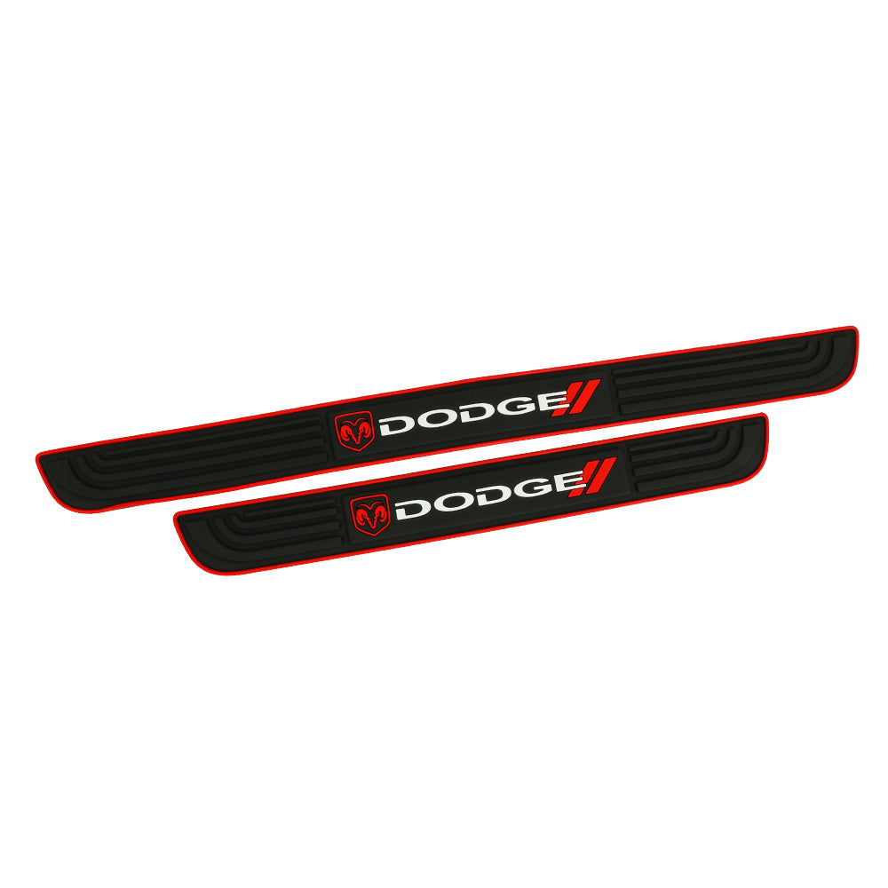 Brand New 4PCS Universal Dodge Red Rubber Car Door Scuff Sill Cover Panel Step Protector