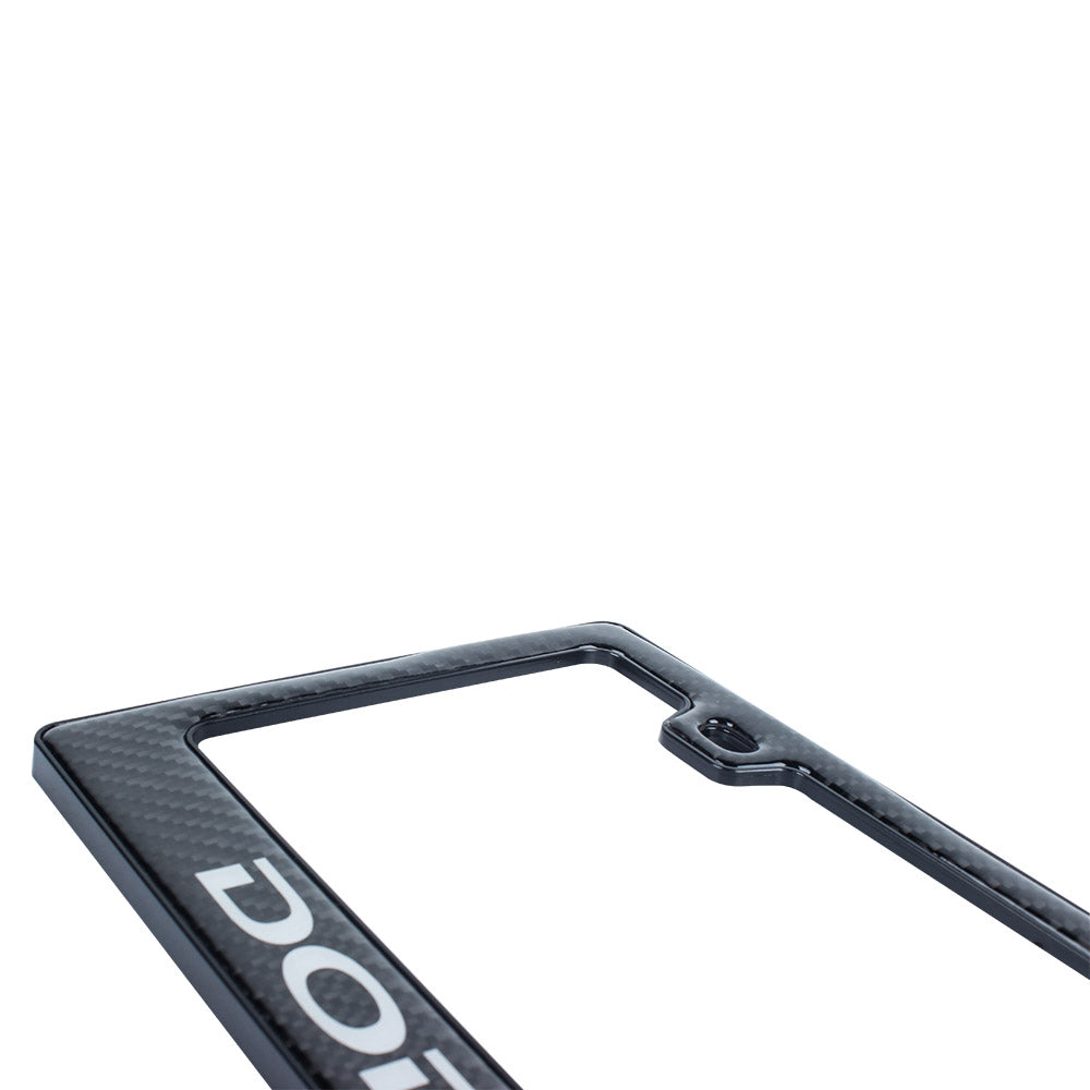 Brand New Universal 100% Real Carbon Fiber Dodge License Plate Frame - 2PCS