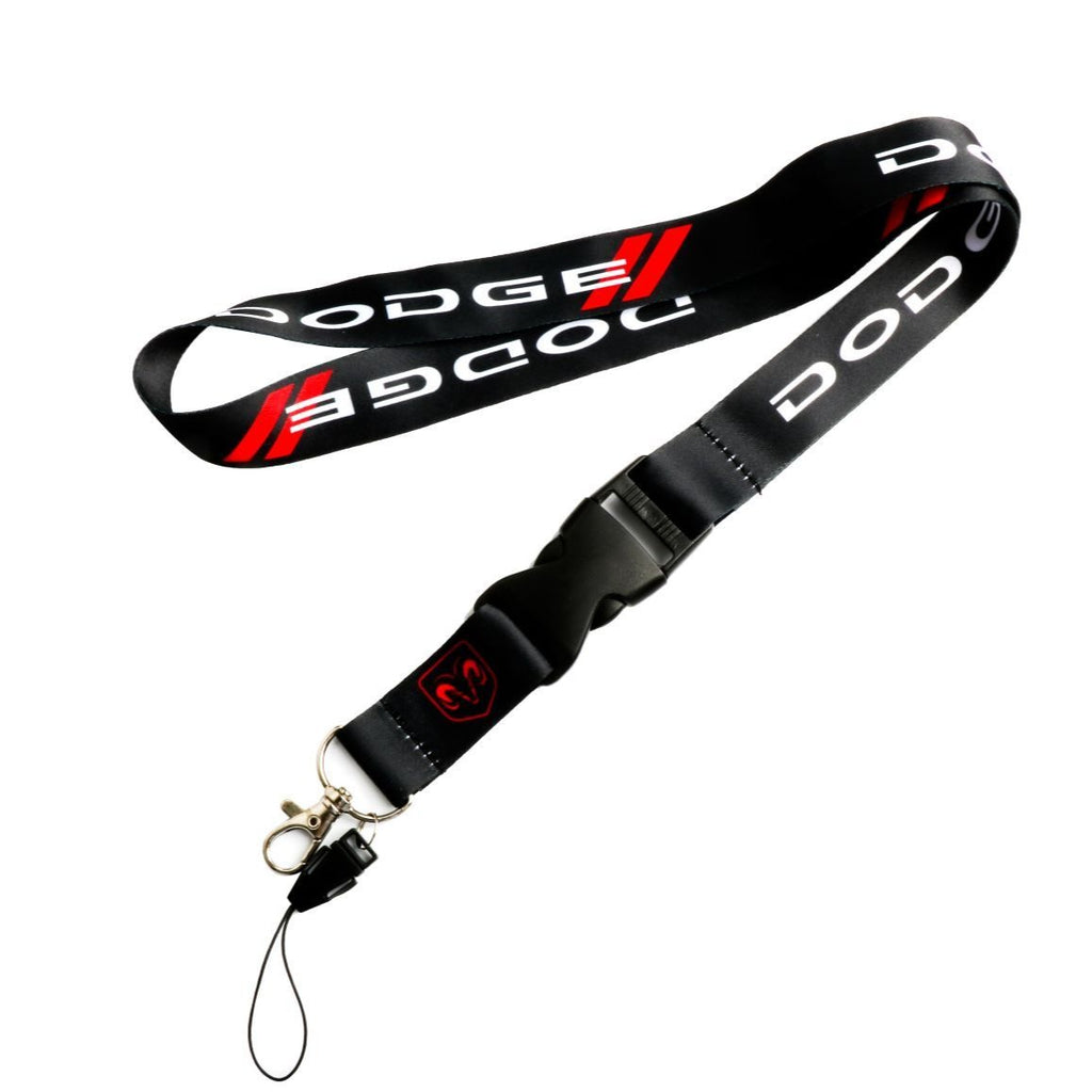 BRAND NEW DODGE Car Keychain Tag Rings Keychain JDM Drift Lanyard Black