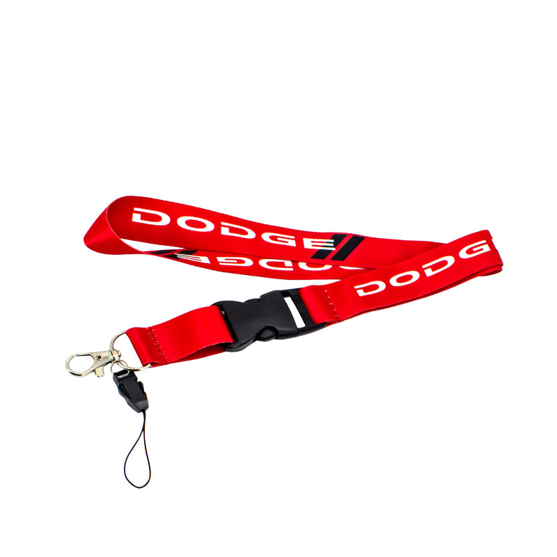 BRAND NEW DODGE Car Keychain Tag Rings Keychain JDM Drift Lanyard Red