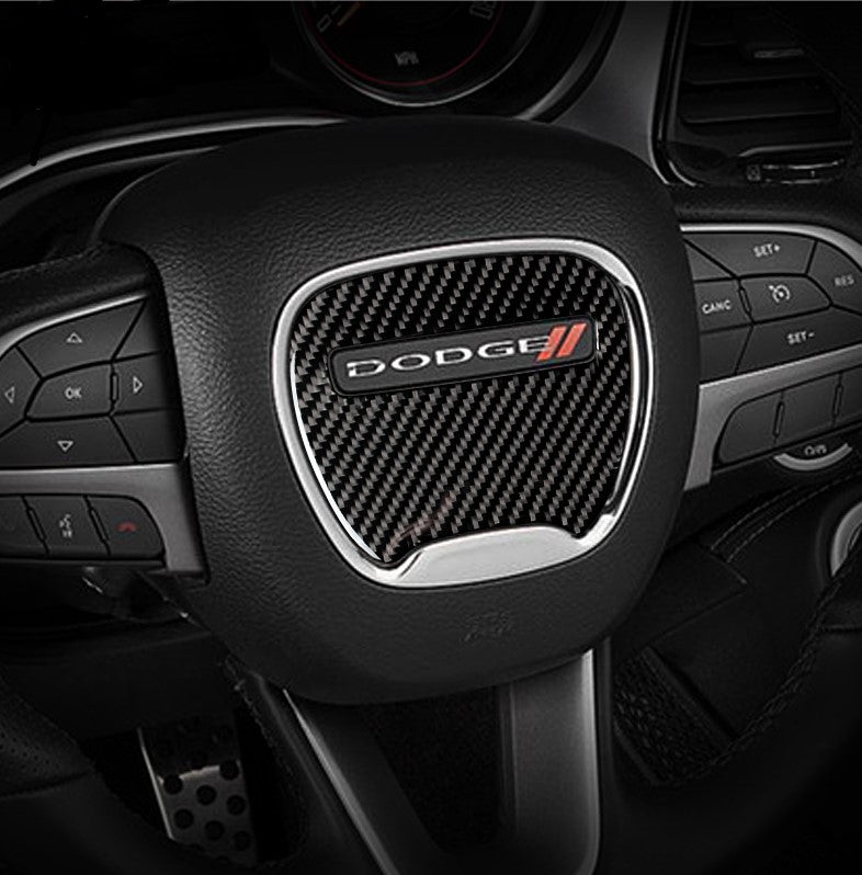Brand New Real Carbon Fiber Steering Wheel Center Cover Trim For Dodge Charger/Challenger 2015-2020