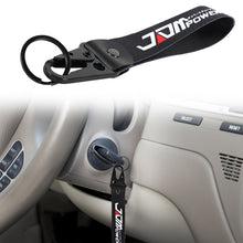 Load image into Gallery viewer, BRAND New JDM POWER Black Racing Keychain Metal key Ring Hook Strap Lanyard Universal