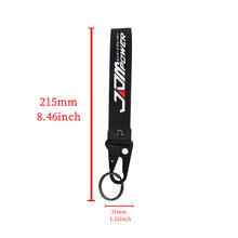 Load image into Gallery viewer, BRAND New JDM POWER Black Racing Keychain Metal key Ring Hook Strap Lanyard Universal