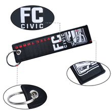 Load image into Gallery viewer, BRAND NEW JDM CIVIC FC VTEC TURBO BLACK DOUBLE SIDE Racing Cell Holders Keychain Universal