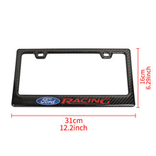 Load image into Gallery viewer, Brand New Universal 100% Real Carbon Fiber Ford Racing License Plate Frame - 2PCS