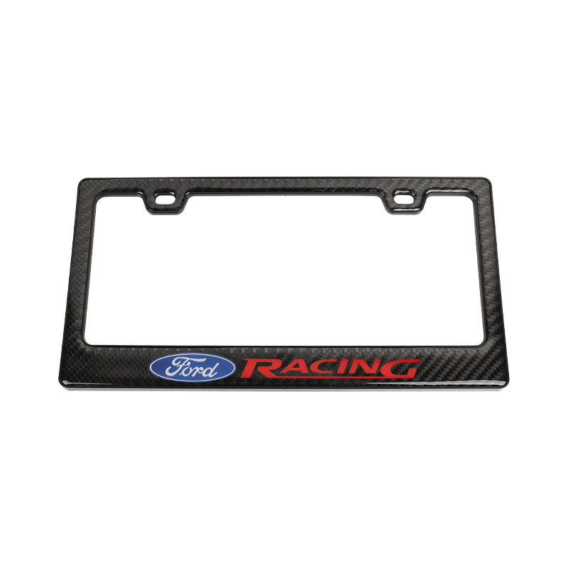 Brand New Universal 100% Real Carbon Fiber Ford Racing License Plate Frame - 1PCS