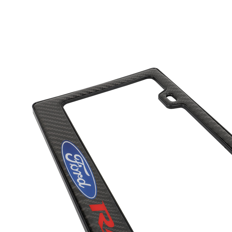 Brand New Universal 100% Real Carbon Fiber Ford Racing License Plate Frame - 2PCS