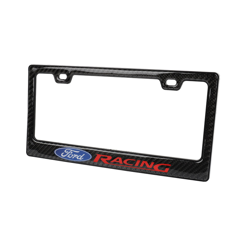Brand New Universal 100% Real Carbon Fiber Ford Racing License Plate Frame - 1PCS