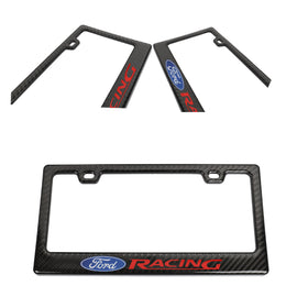 Brand New Universal 100% Real Carbon Fiber Ford Racing License Plate Frame - 1PCS