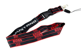 BRAND NEW FORD MUSTANG BOSS Car Keychain Tag Rings Keychain JDM Drift Lanyard Black