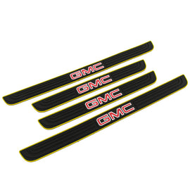 Brand New 4PCS Universal GMC Yellow Rubber Car Door Scuff Sill Cover Panel Step Protector