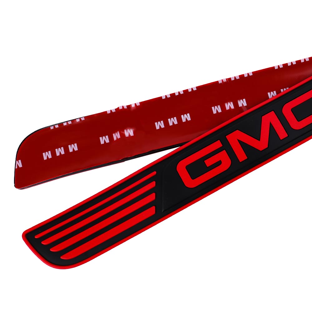 Brand New 4PCS Universal GMC Red Rubber Car Door Scuff Sill Cover Panel Step Protector V2