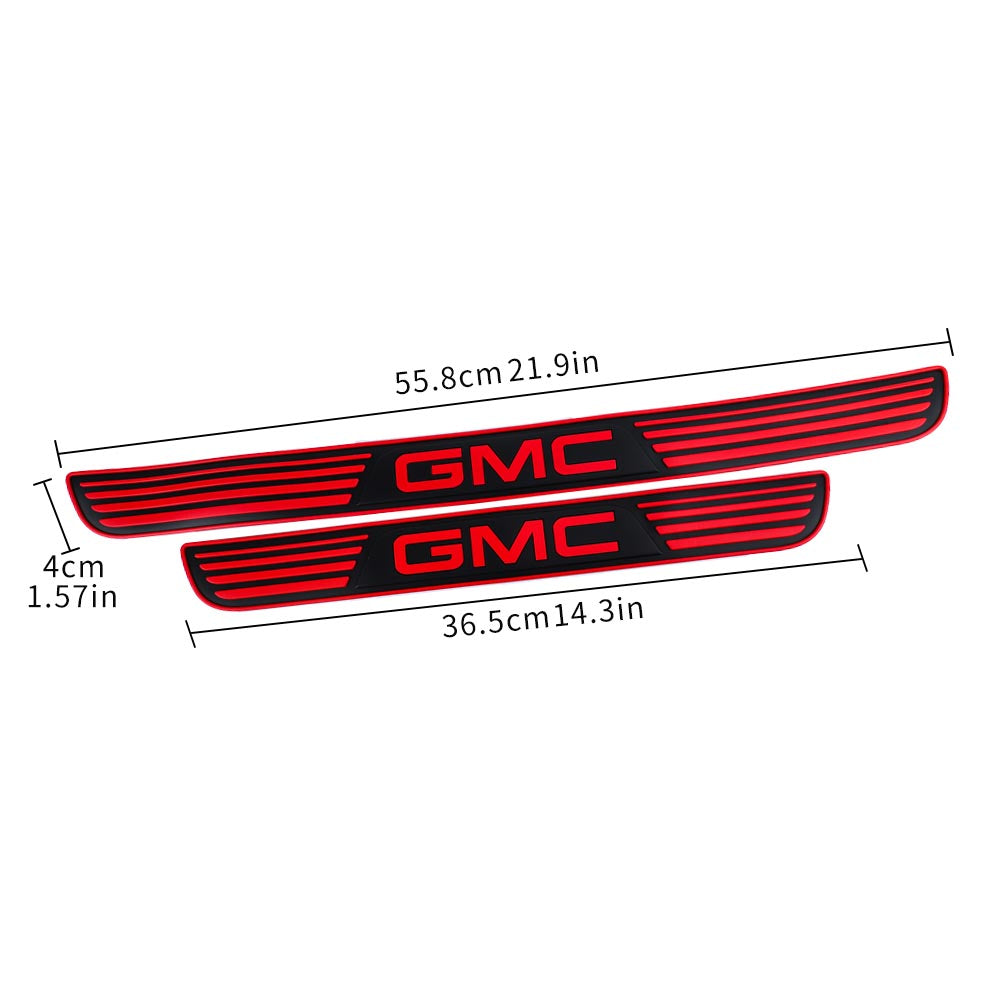 Brand New 4PCS Universal GMC Red Rubber Car Door Scuff Sill Cover Panel Step Protector V2