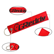 Load image into Gallery viewer, BRAND NEW JDM GREDDY RED DOUBLE SIDE Racing Cell Holders Keychain Universal