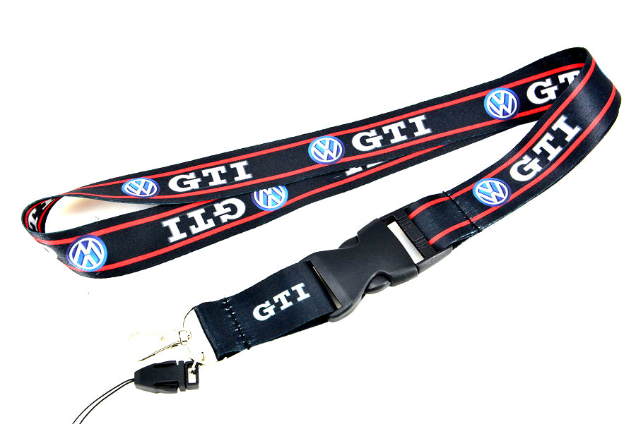 BRAND NEW GTI Car Keychain Tag Rings Keychain JDM Drift Lanyard Black