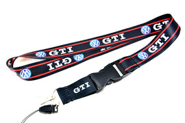 BRAND NEW GTI Car Keychain Tag Rings Keychain JDM Drift Lanyard Black