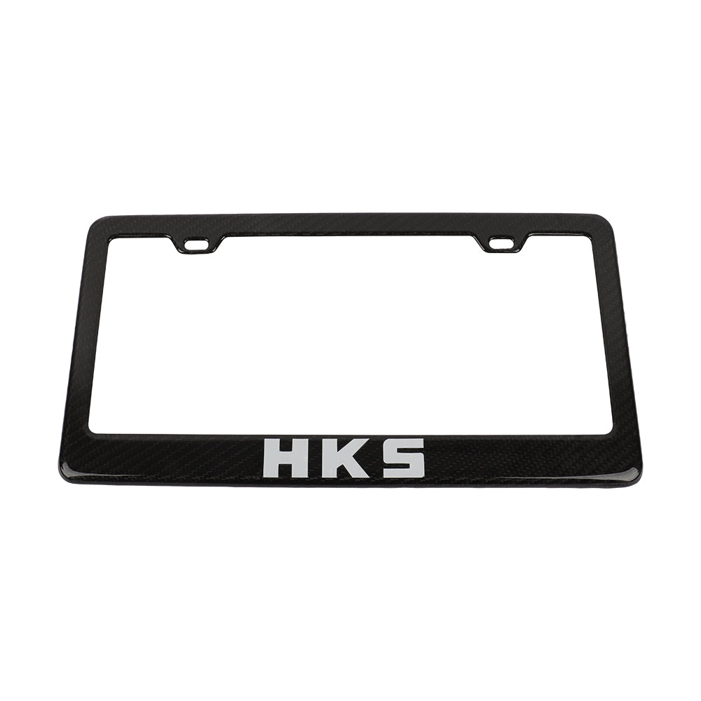 Brand New 2PCS HKS Real 100% Carbon Fiber License Plate Frame Tag Cover Original 3K With Free Caps