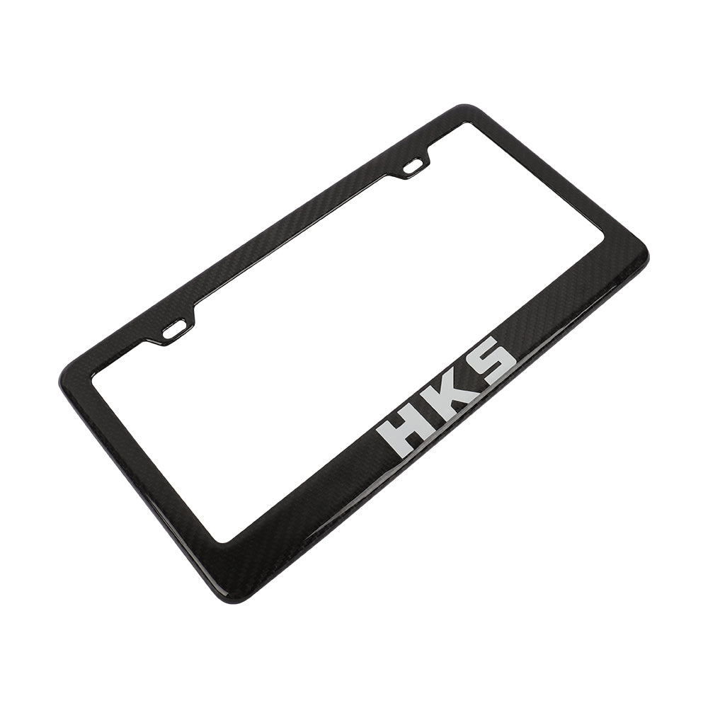 Brand New 1PCS HKS Real 100% Carbon Fiber License Plate Frame Tag Cover Original 3K With Free Caps
