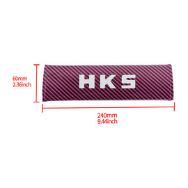 Brand New Universal 2PCS HKS Hot Pink Carbon Fiber Look Car Seat Belt Covers Shoulder Pad