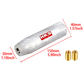 Brand New Universal HKS White Pearl Long Stick Manual Car Gear Shift Knob Shifter M8 M10 M12