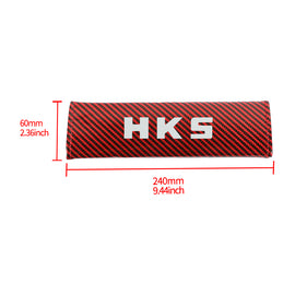 Brand New Universal 2PCS HKS Red Carbon Fiber Look Car Seat Belt Covers Shoulder Pad