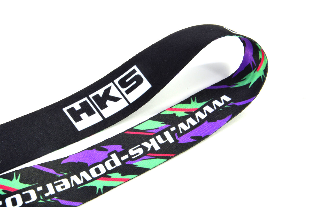 BRAND NEW HKS Car Keychain Tag Rings Keychain JDM Drift Lanyard Black ...