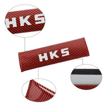Load image into Gallery viewer, Brand New Universal 2PCS HKS Red Carbon Fiber Look Car Seat Belt Covers Shoulder Pad