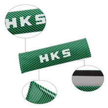 Load image into Gallery viewer, Brand New Universal 2PCS HKS Green Carbon Fiber Look Car Seat Belt Covers Shoulder Pad
