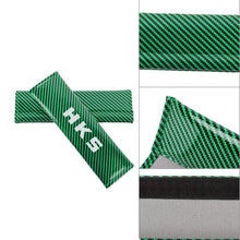Load image into Gallery viewer, Brand New Universal 2PCS HKS Green Carbon Fiber Look Car Seat Belt Covers Shoulder Pad