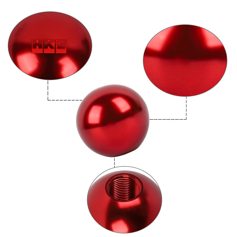 BRAND NEW UNIVERSAL HKS JDM Aluminum Red Round Ball Manual Gear Stick Shift Knob Universal M8 M10 M12