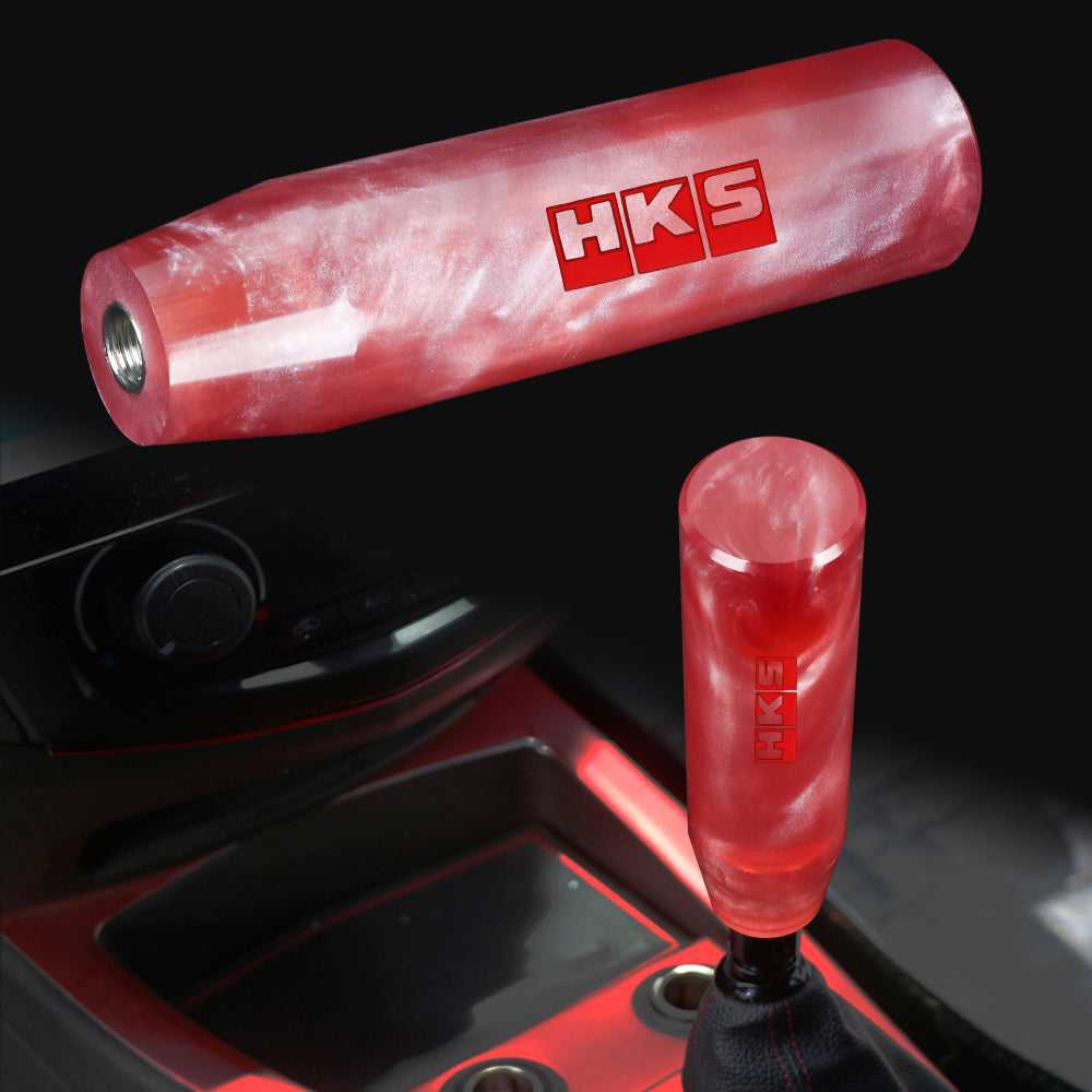 Brand New Universal HKS Red Pearl Long Stick Manual Car Gear Shift Knob Shifter M8 M10 M12