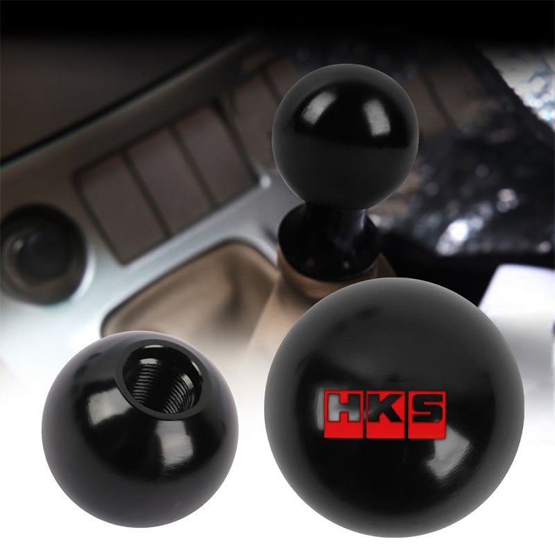 BRAND NEW UNIVERSAL HKS JDM Aluminum Black Round Ball Manual Gear Stick Shift Knob Universal M8 M10 M12
