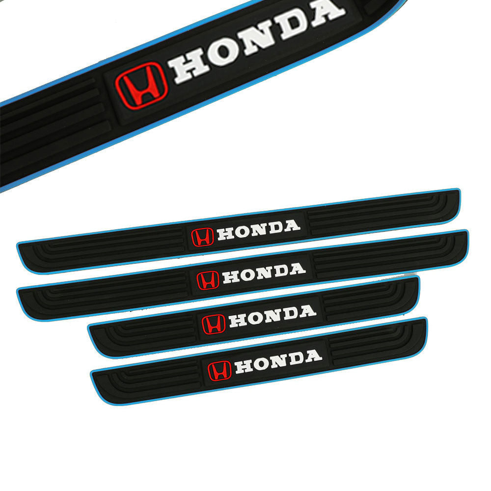 Brand New 4PCS Universal Honda Blue Rubber Car Door Scuff Sill Cover Panel Step Protector