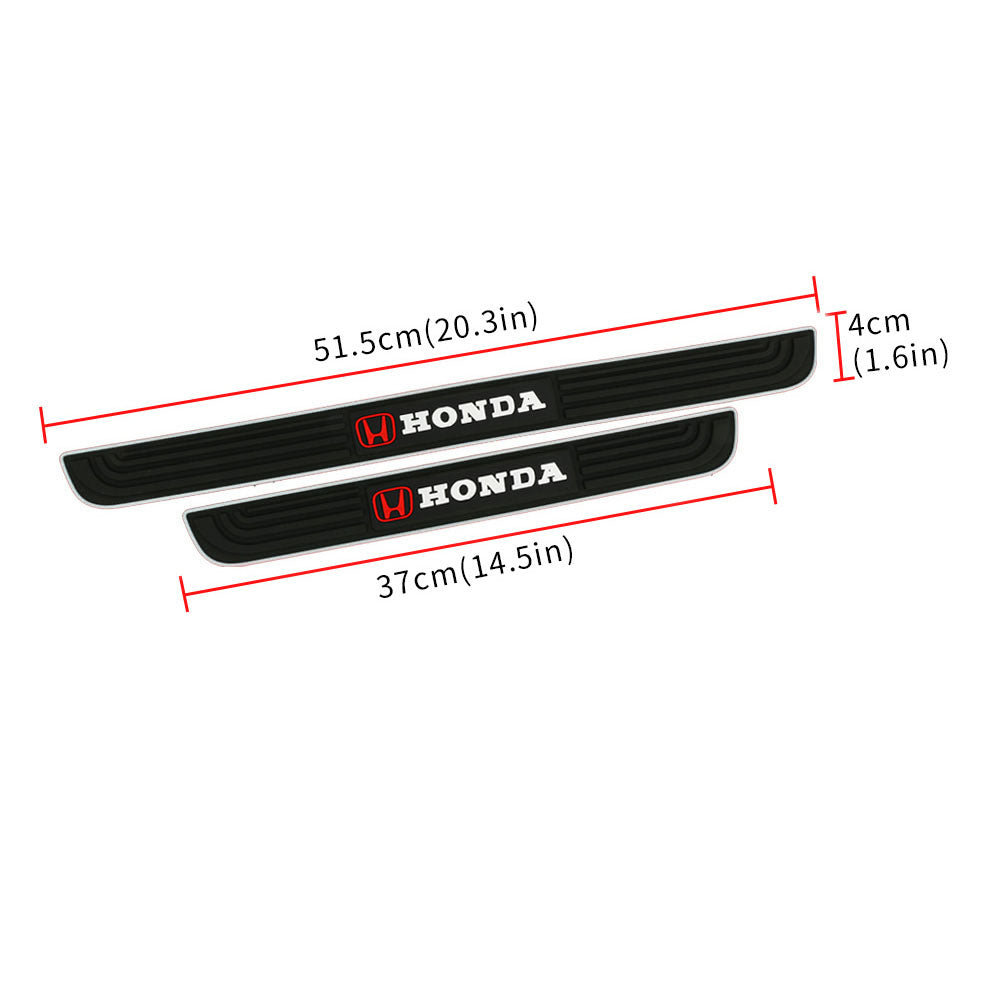 Brand New 4PCS Universal Honda Silver Rubber Car Door Scuff Sill Cover Panel Step Protector