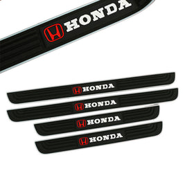 Brand New 4PCS Universal Honda Silver Rubber Car Door Scuff Sill Cover Panel Step Protector