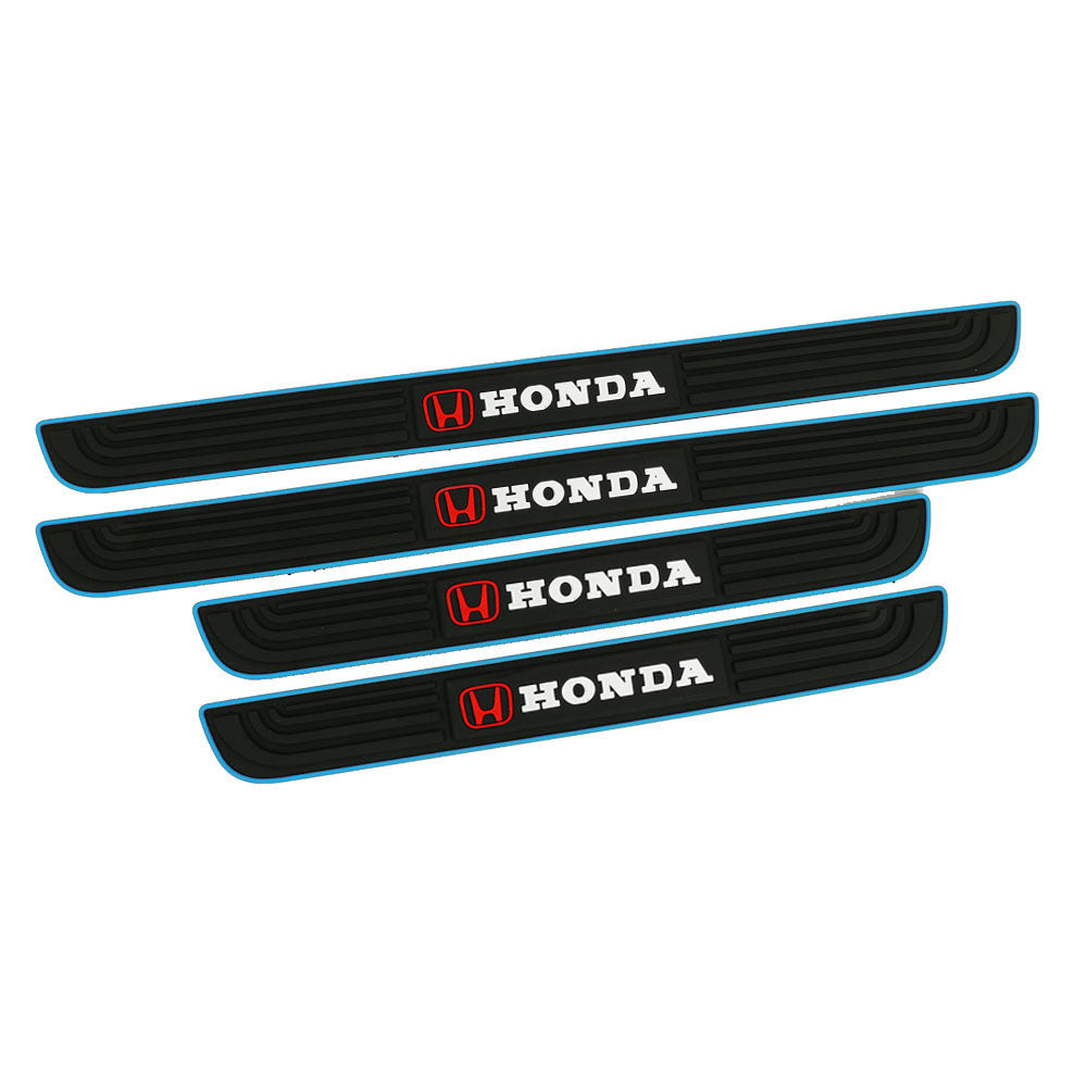 Brand New 4PCS Universal Honda Blue Rubber Car Door Scuff Sill Cover Panel Step Protector