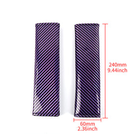 Brand New Universal 2PCS Purple Carbon Fiber Look Car Seat Belt Covers Shoulder Pad