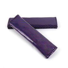 Load image into Gallery viewer, Brand New Universal 2PCS Purple Carbon Fiber Look Car Seat Belt Covers Shoulder Pad
