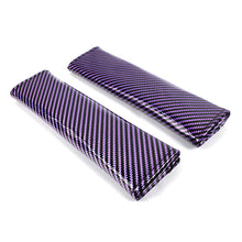 Load image into Gallery viewer, Brand New Universal 2PCS Purple Carbon Fiber Look Car Seat Belt Covers Shoulder Pad