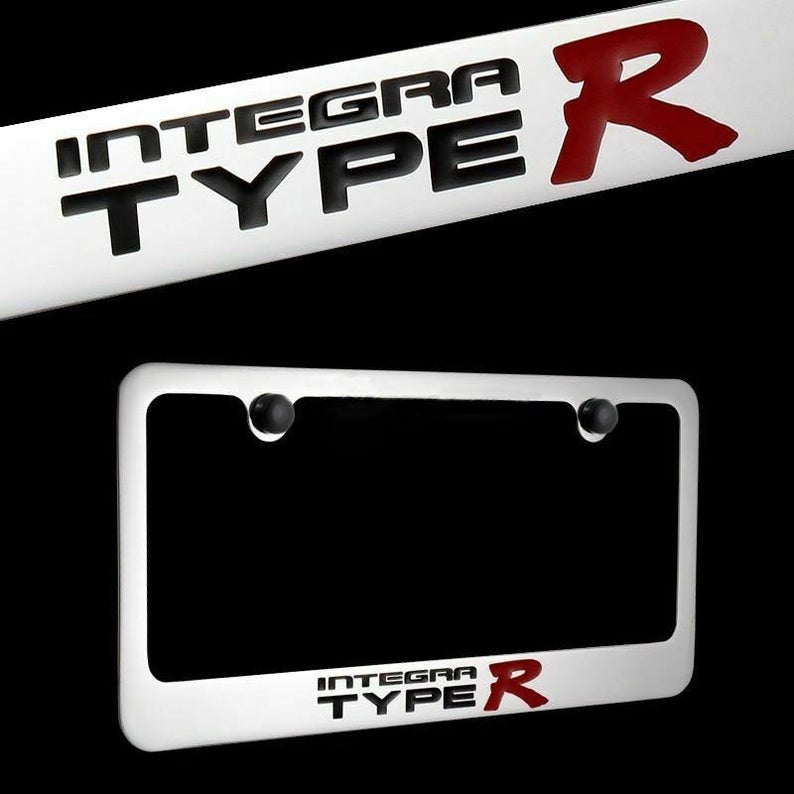 Brand New 1PCS ACURA INTEGRA TYPE R Chrome Plated Brass License Plate Frame Officially Licensed - JK Racing Inc