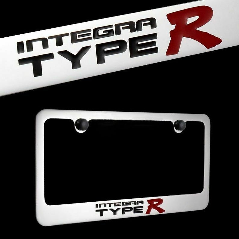 Brand New 1PCS ACURA INTEGRA TYPE R Chrome Plated Brass License Plate Frame Officially Licensed