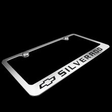 Load image into Gallery viewer, Brand New 1PCS Chevrolet Silverado Chrome Plated Brass License Plate Frame Officially Licensed