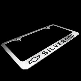 Brand New 1PCS Chevrolet Silverado Chrome Plated Brass License Plate Frame Officially Licensed